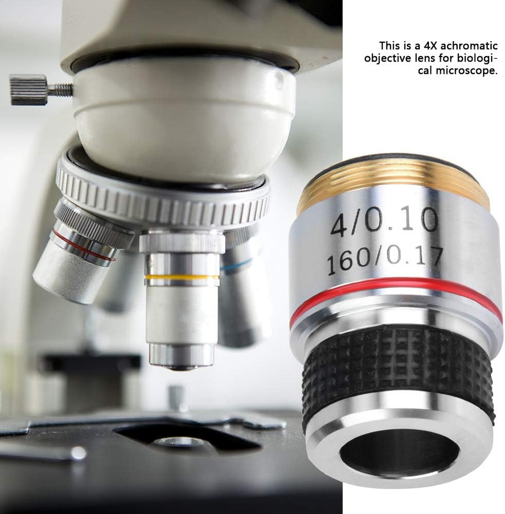4X Compound Microscope Standard Plan Achromatic Objectives Lens 185 Conjugate Di