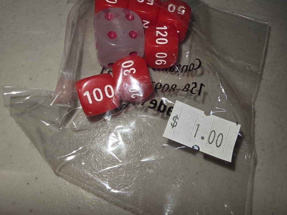 Pokemon Counters Dice Set Red Polyhedral D6 Made in China