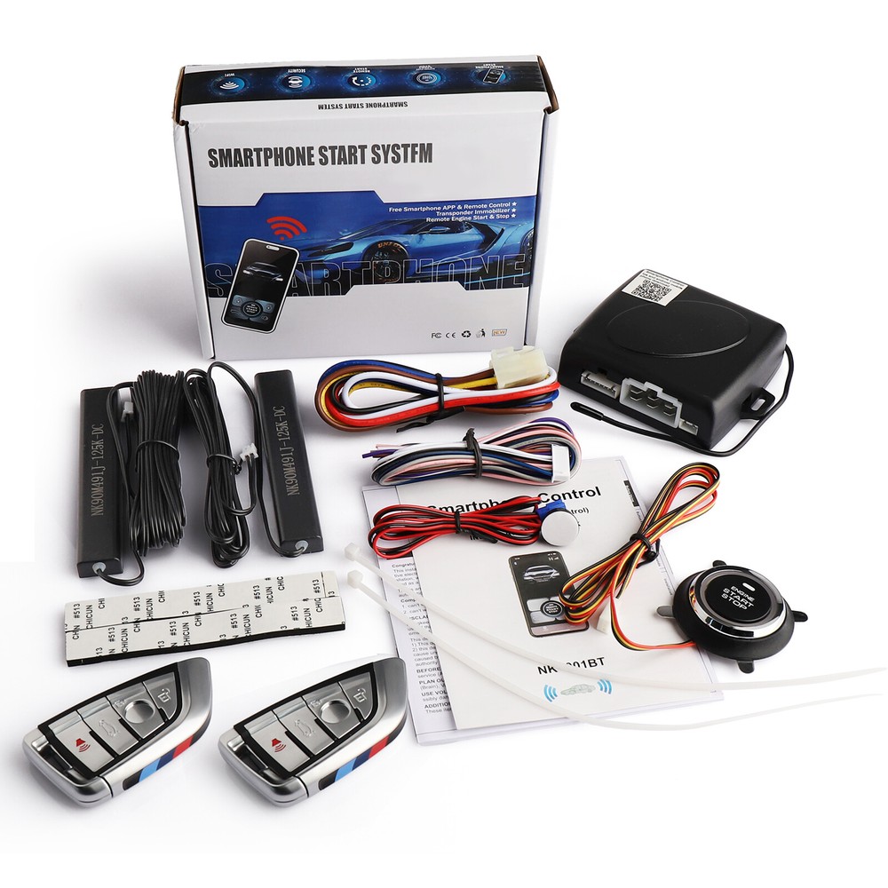 Car Keyless Entry Engine Start Alarm System Push Button Remote Starter US