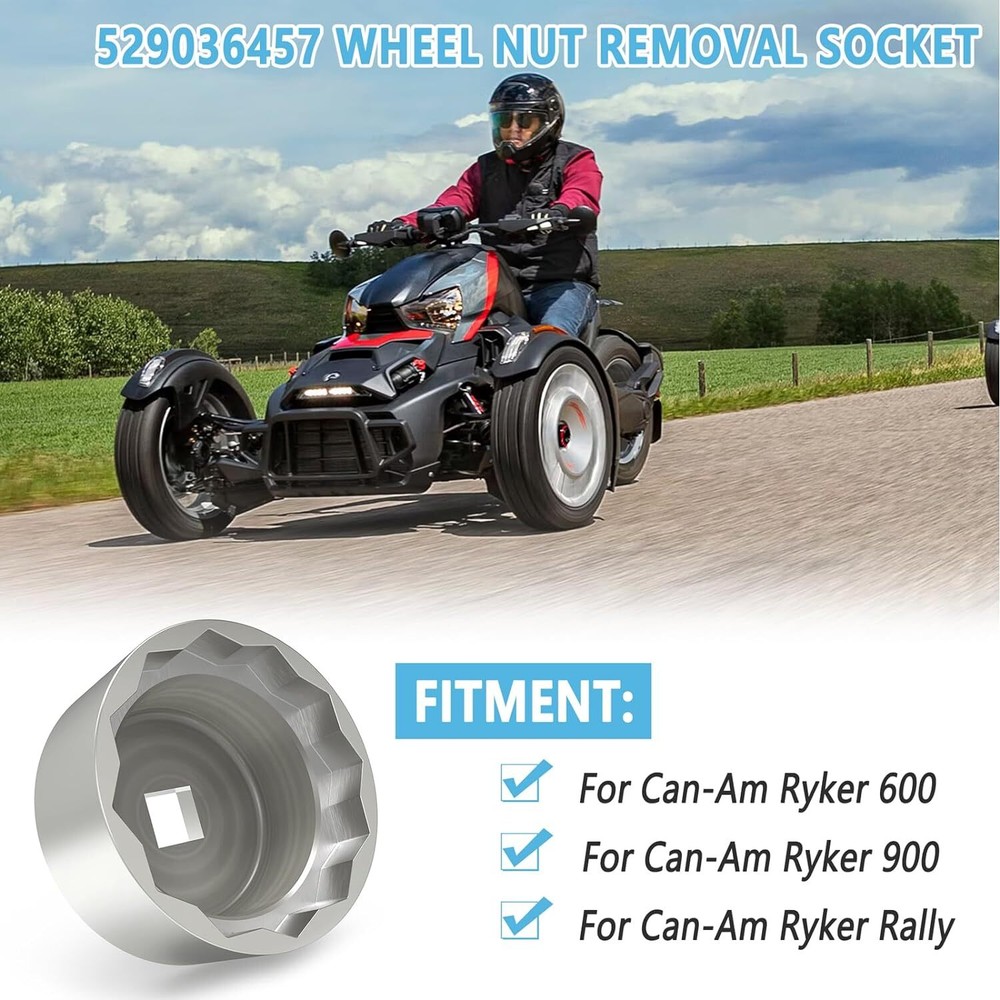 Wheel Nut Removal Solid Socket Replacement Tool For Can-Am Ryker 600 900 Rally