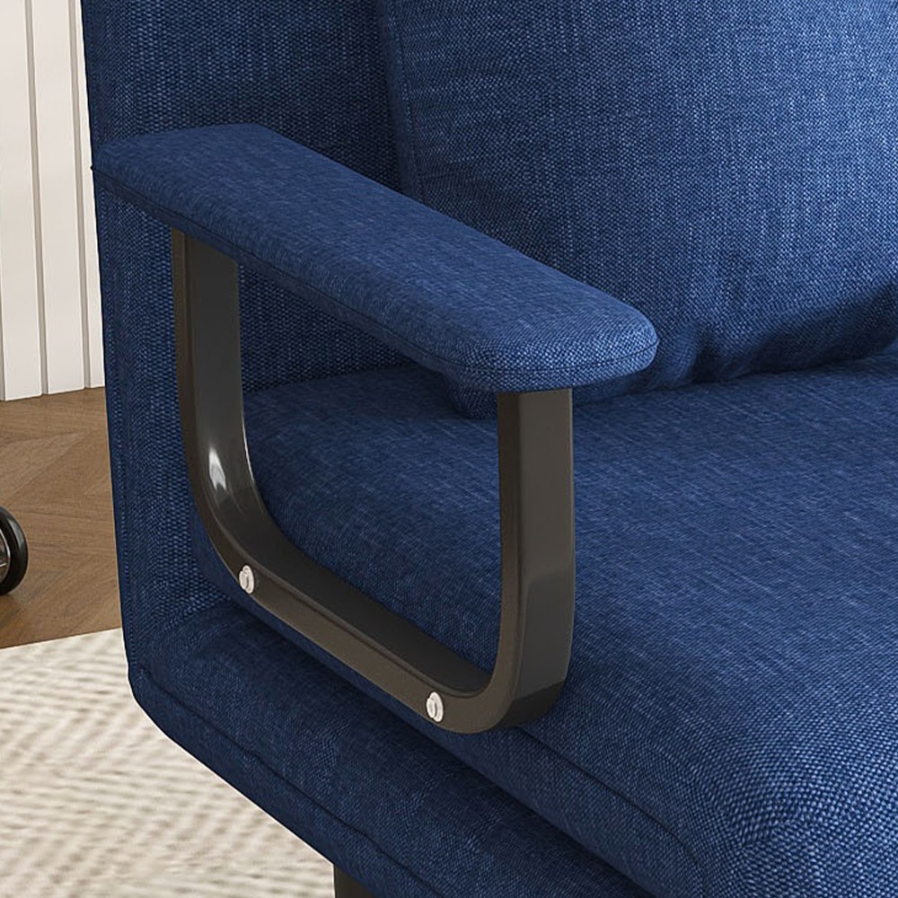 3-in-1 Folding Sofa Bed w/ Adjustable Backrest - Space-Saving Sleeper Blue