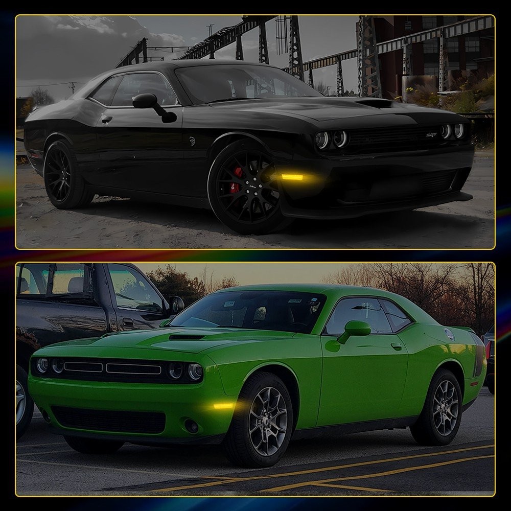 2PCS Amber For 2015-2022 Dodge Challenger Front Bumper Side Marker Signal Lights