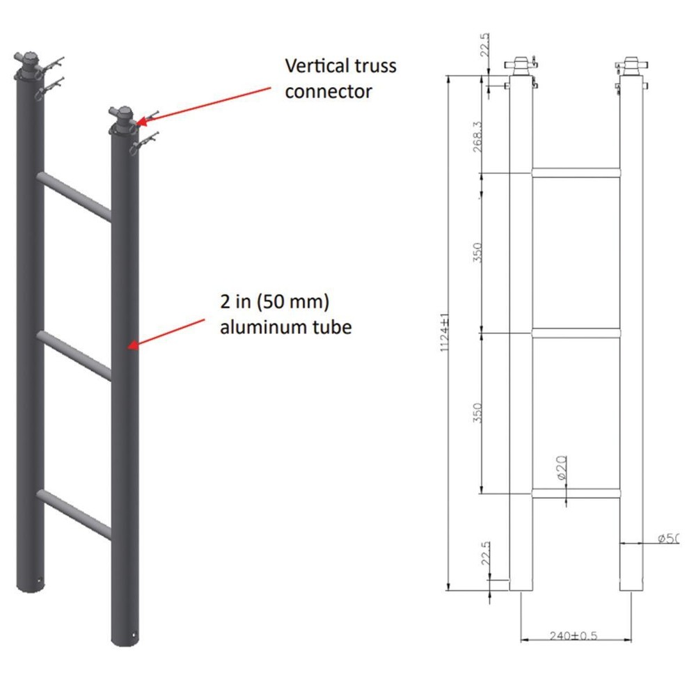 Blizzard Lighting Short Vertical Truss Stacking System Component for LED Panels