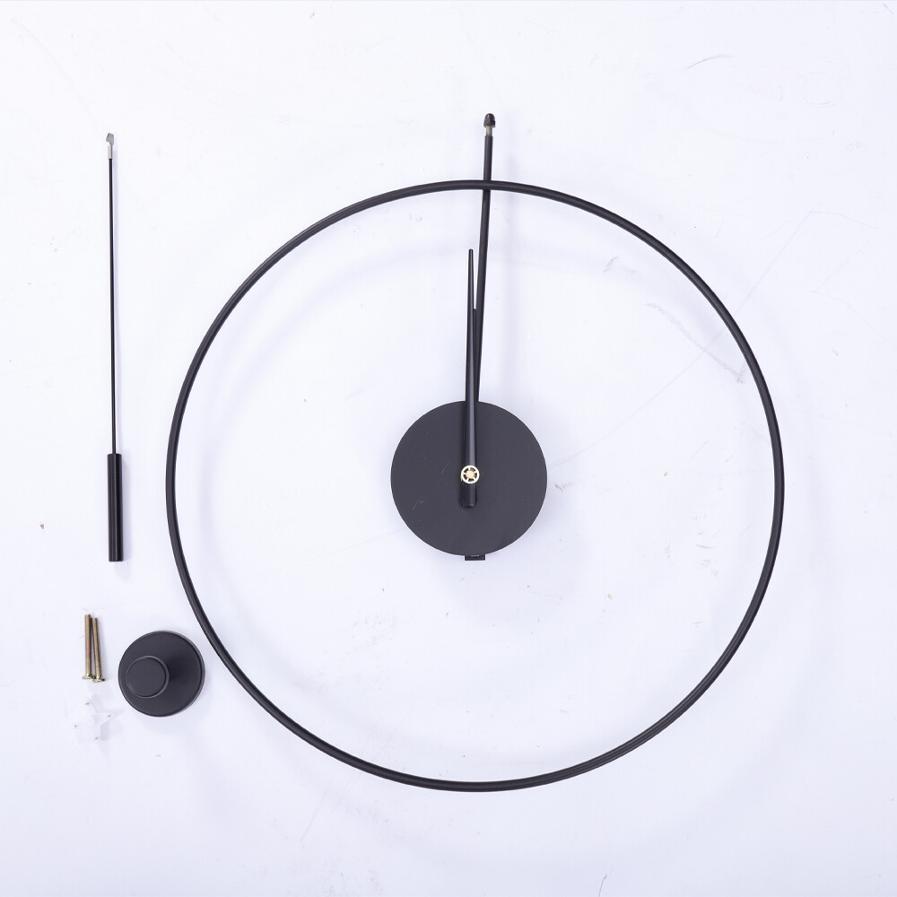 Modern Round Wall Clock Unique Design Silent Quartz Movement For Office, Study