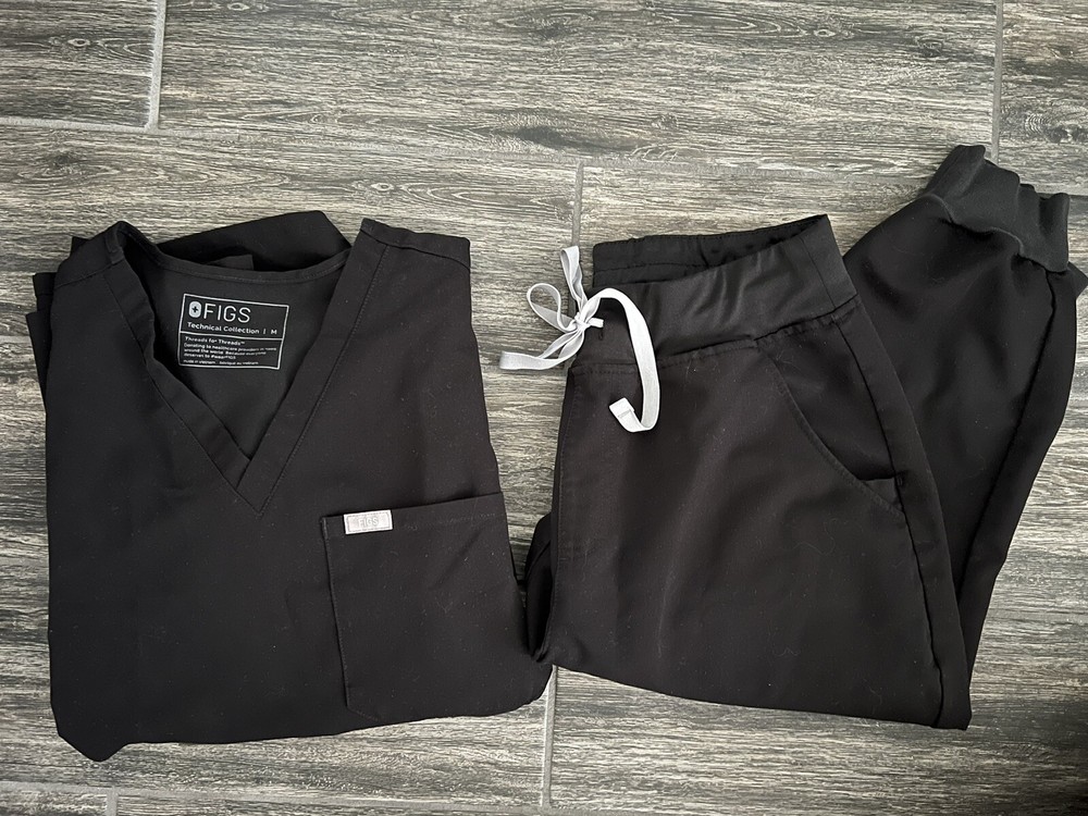 Figs Scrubs Set Black