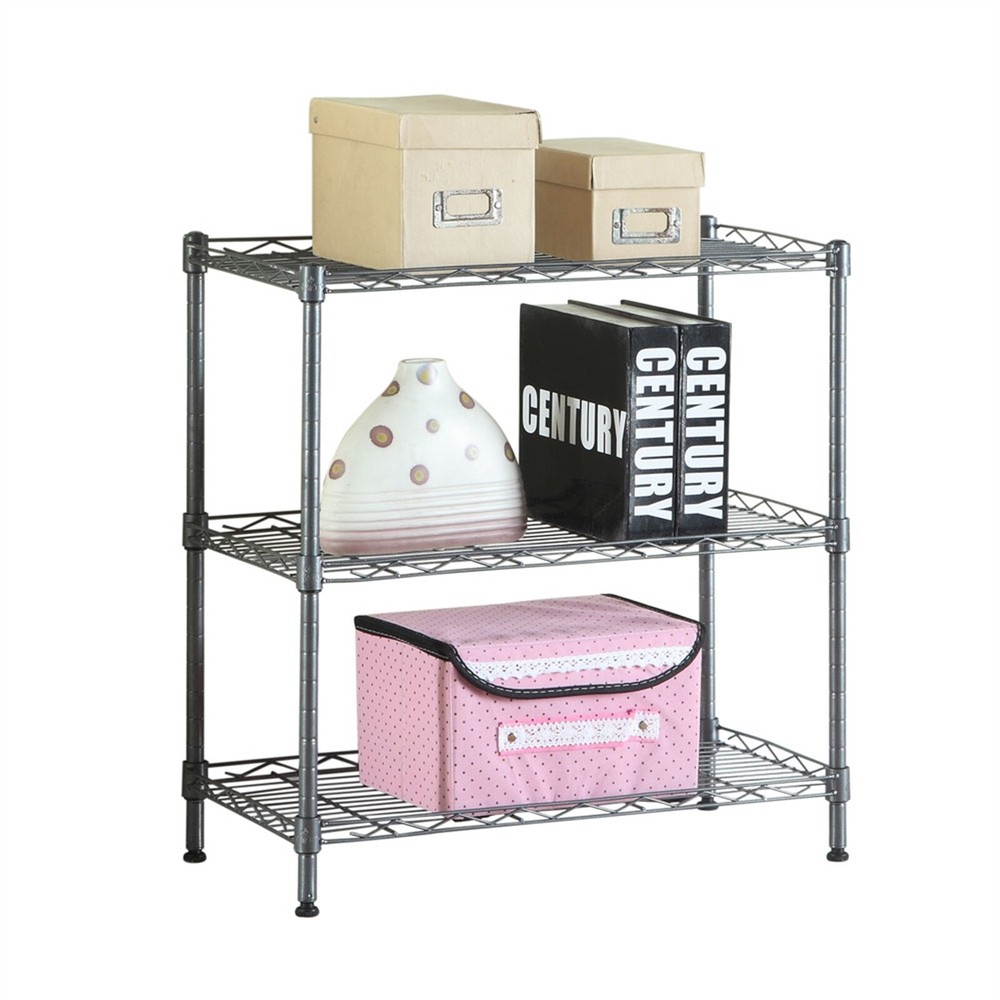 Wire Shelving Unit Adjustable Metal Chrome Shelf Rack Kitchen Storage Organizer