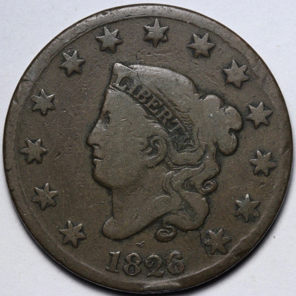 1826 Coronet Head Large Cent FINE E105 QXNM