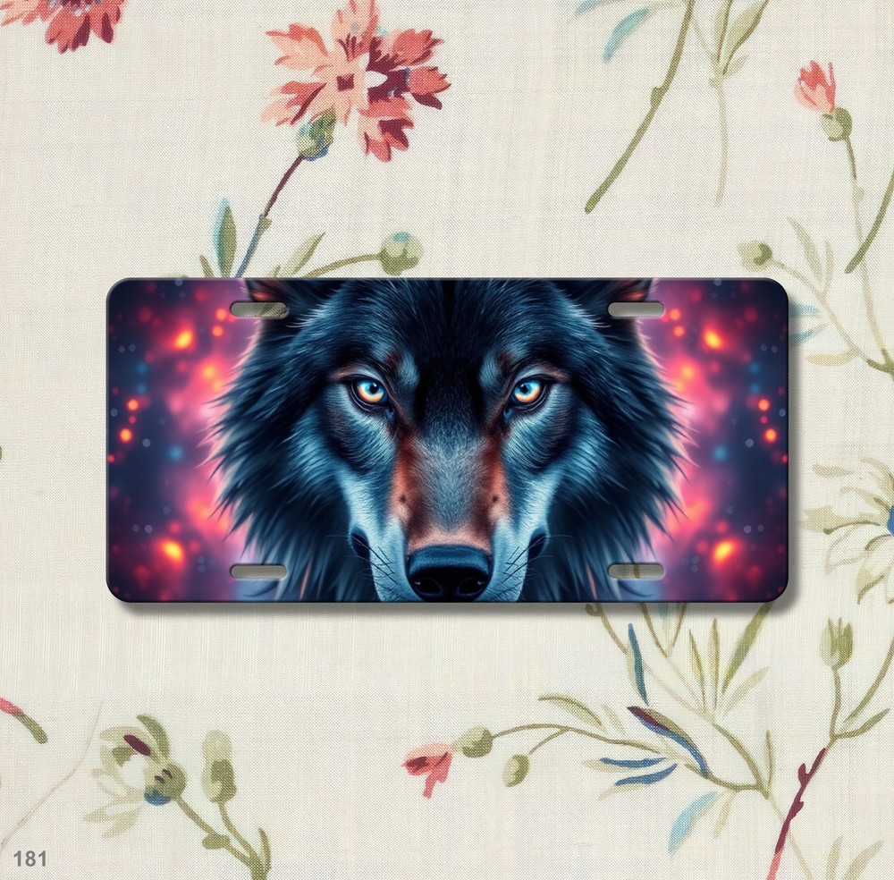 Powerful Wolf License Plate Custom Car Tag Gift Idea