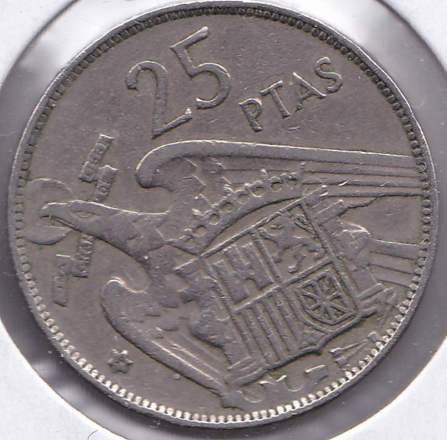 1957 Spain 25 Pesetas L3