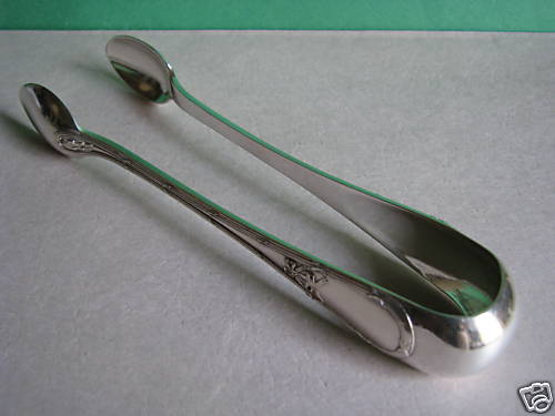 SOLID SILVER SUGAR TONGS NIPS 800Silver Vienna Austria c1922-1940s German Import