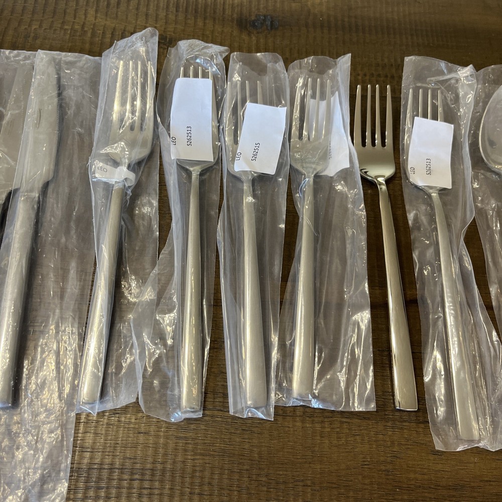 15 pc 3 place setting Mikasa Hospitality LEO stainless flatware
