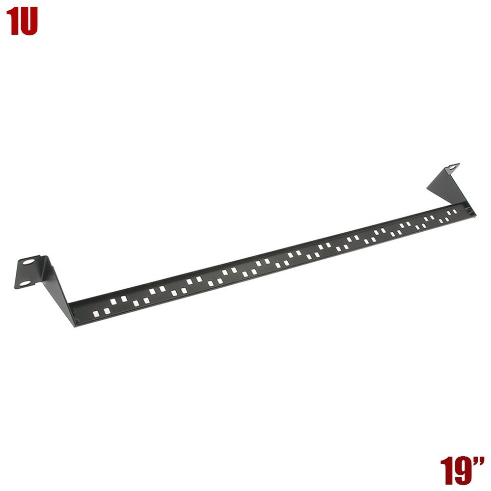 19" 1U 1.5mm Patch Panel Support Bar Network Cable Management Organizer Black