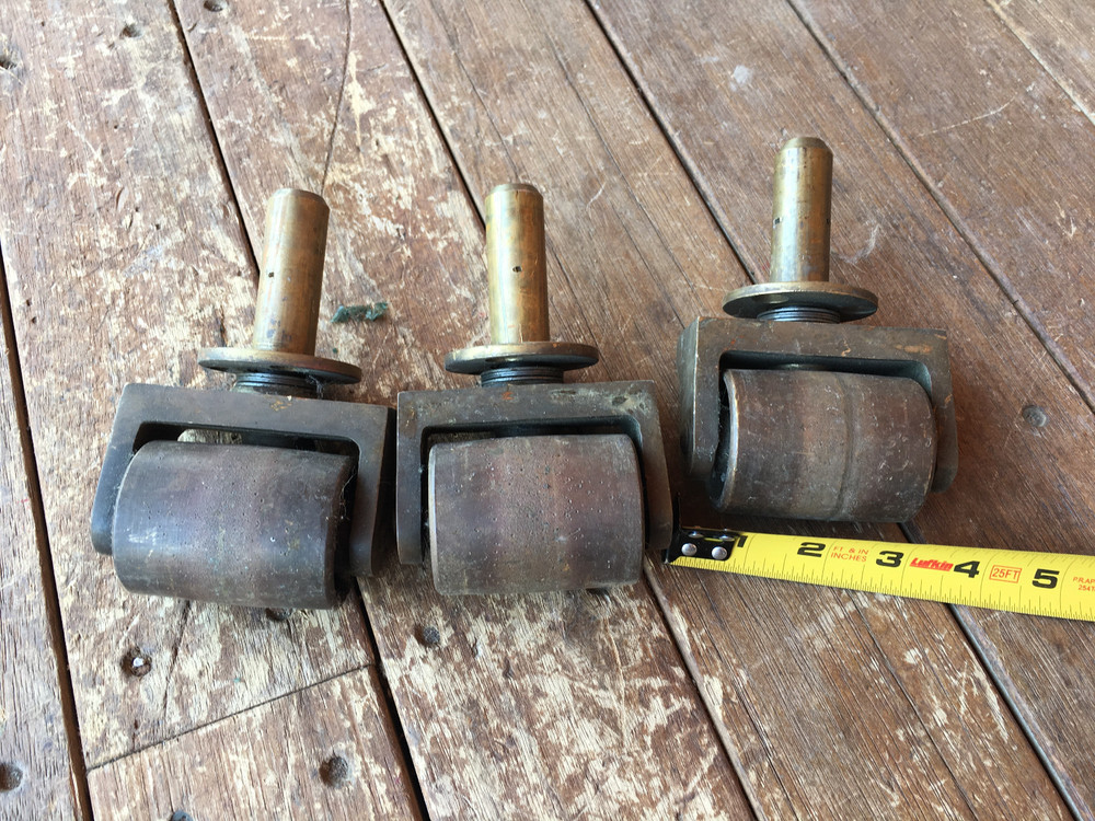 ANTIQUE SOLID BRASS GRAND PIANO CASTER WHEELS