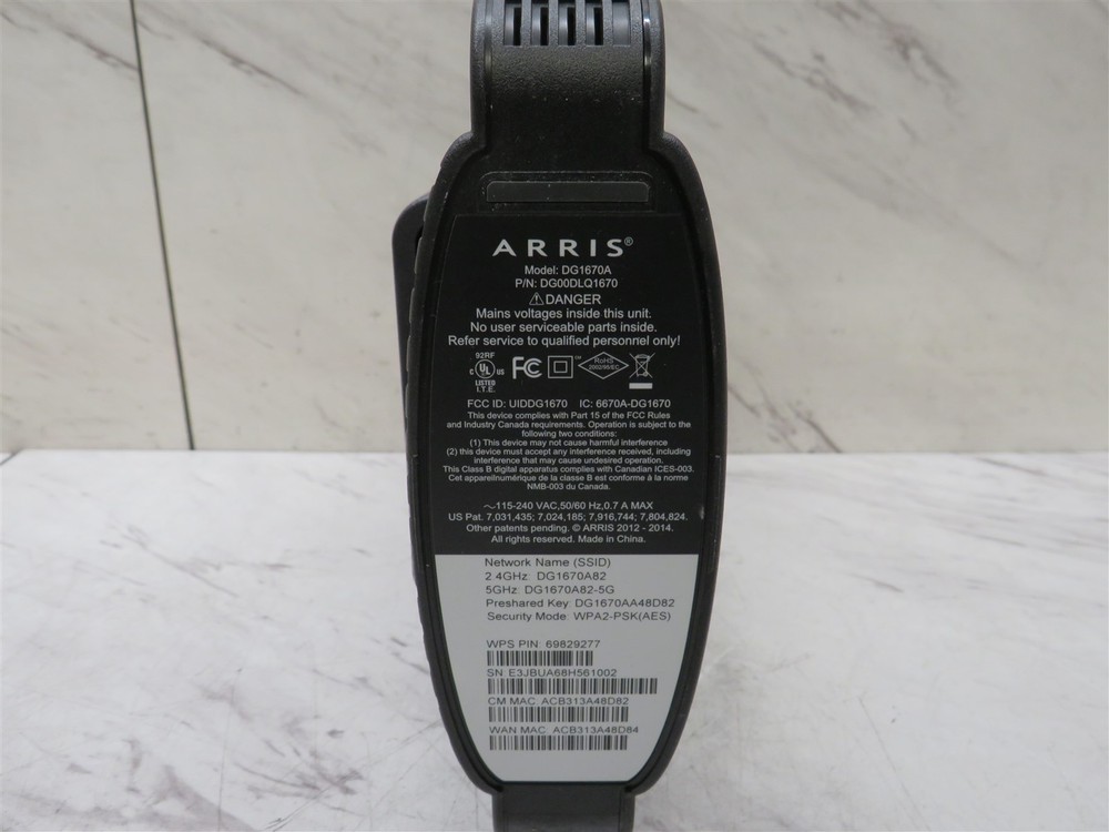 Arris Modem Router DG1670A Black