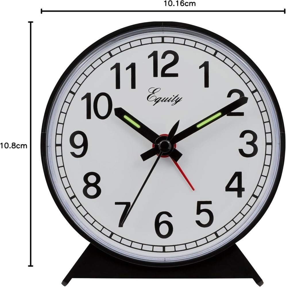 Equity 14075 Black Analog Wind-Up Alarm Clock