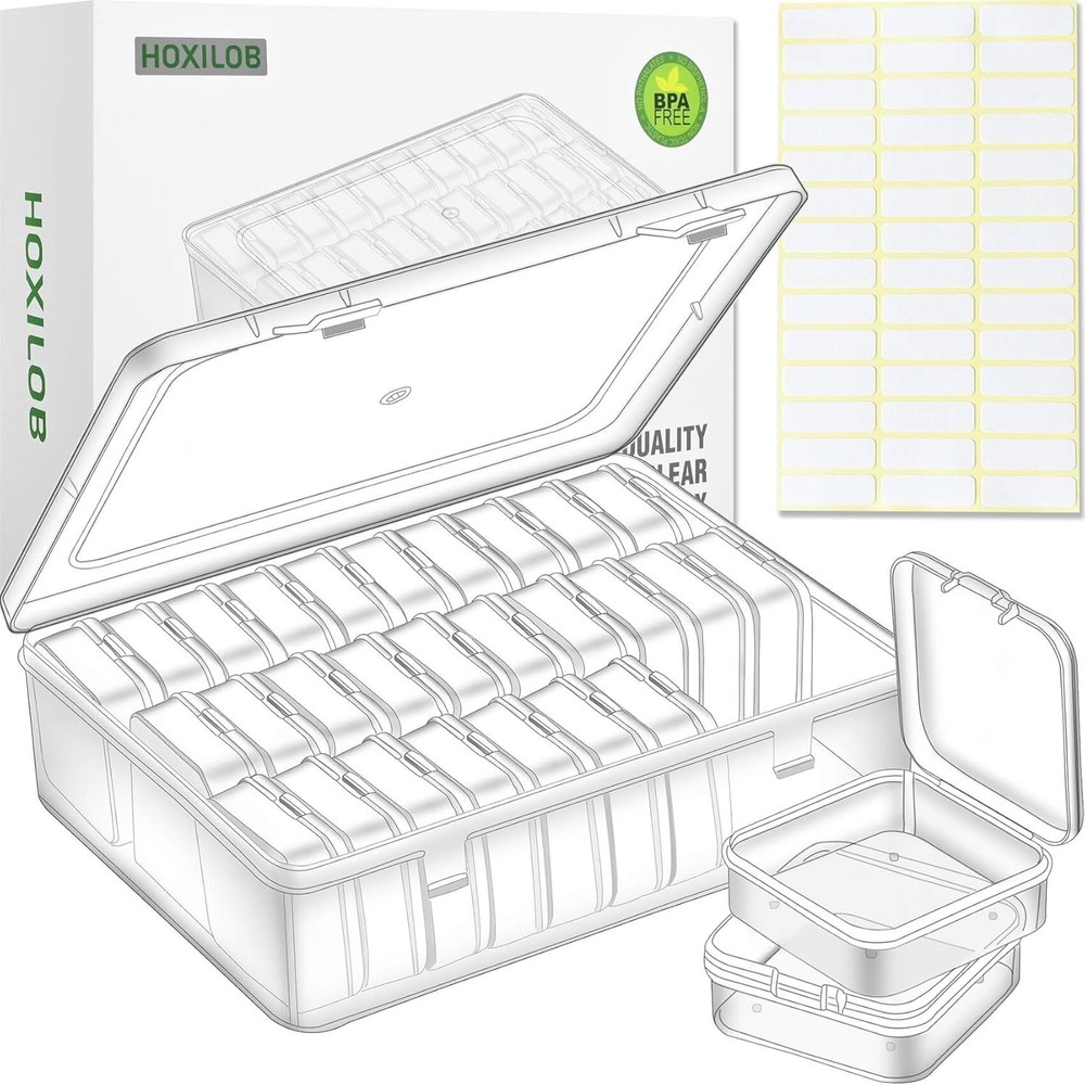 Bead Organizer Box, 30pcs Small Clear Plastic Storage 1 Pack 30 Pcs,
