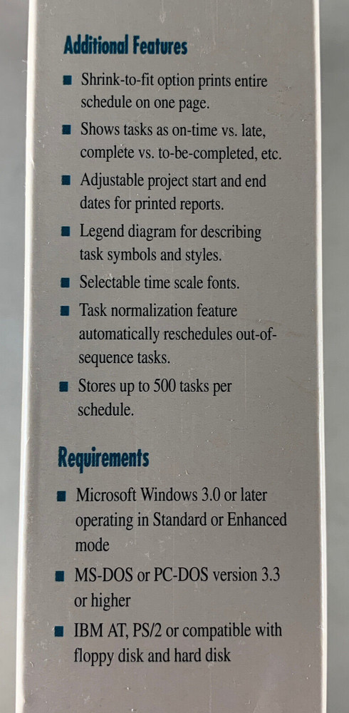 1992 Foundation Microsystems SCHEDULE EXPRESS Windows Project Managing Software
