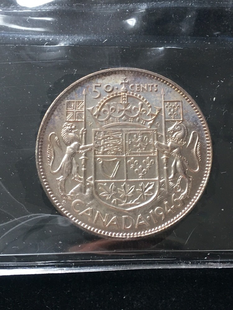 1946 ICCS Graded Canadian Silver 50 Cent, **MS-63****