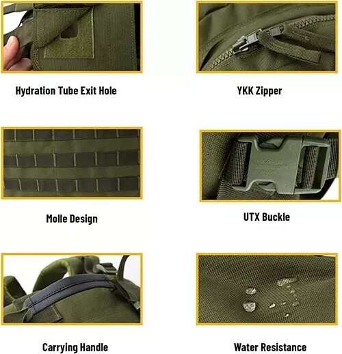 Upgraded MOLLE Medium Rucksack Backpack Internal Frame OD Pack