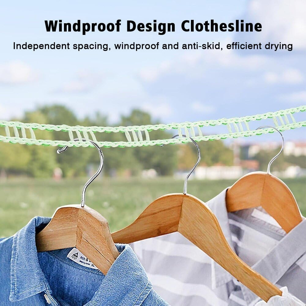 Clothesline,3 Pack Clotheslines for Outside, Adjustable Clothes Line，Windproof