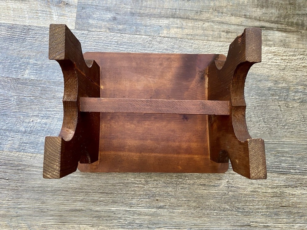 Vtg Solid Wood Footstool 8 1/2” X 11”