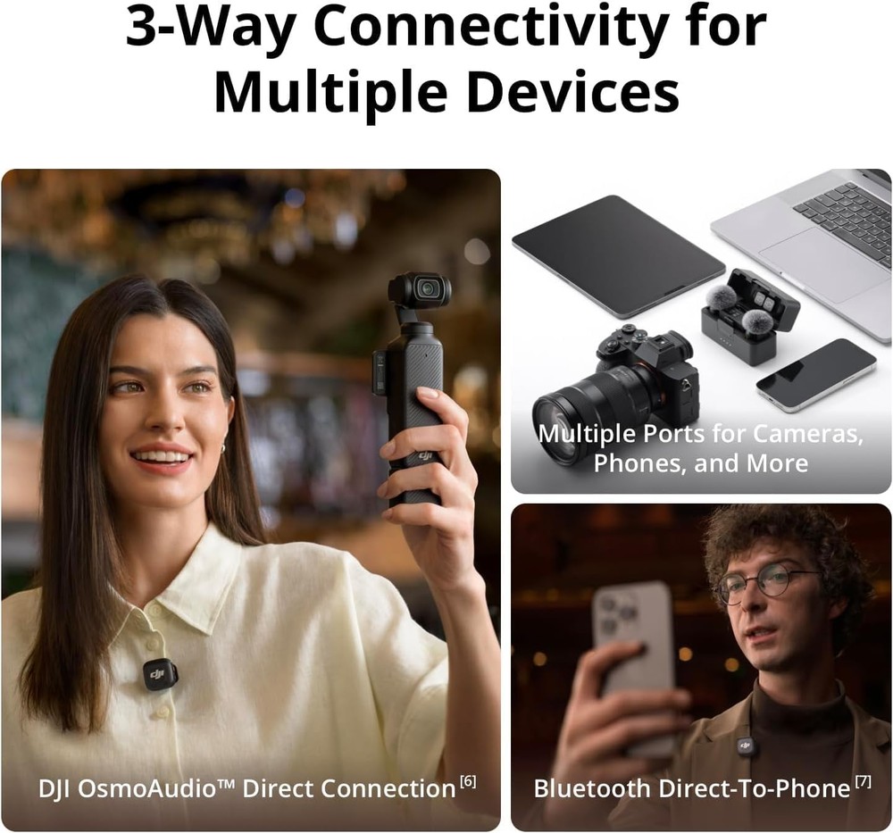 DJI Mic 2 (2TX + 1RX + ChargingCase) Advanced Mini Wireless Microphone