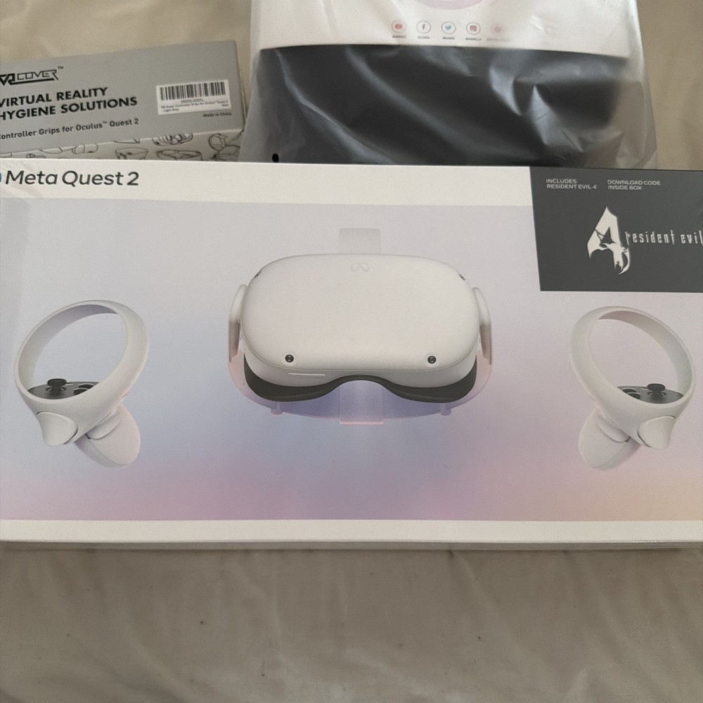 BNIB Meta Quest 2 Virtual Reality Headset BUNDLE + Aubika case + controller grip