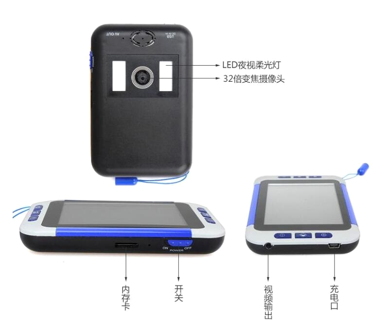 32X Low Vision Aid Digital Magnifier Elderly Electronic Magnifying USB AV Port