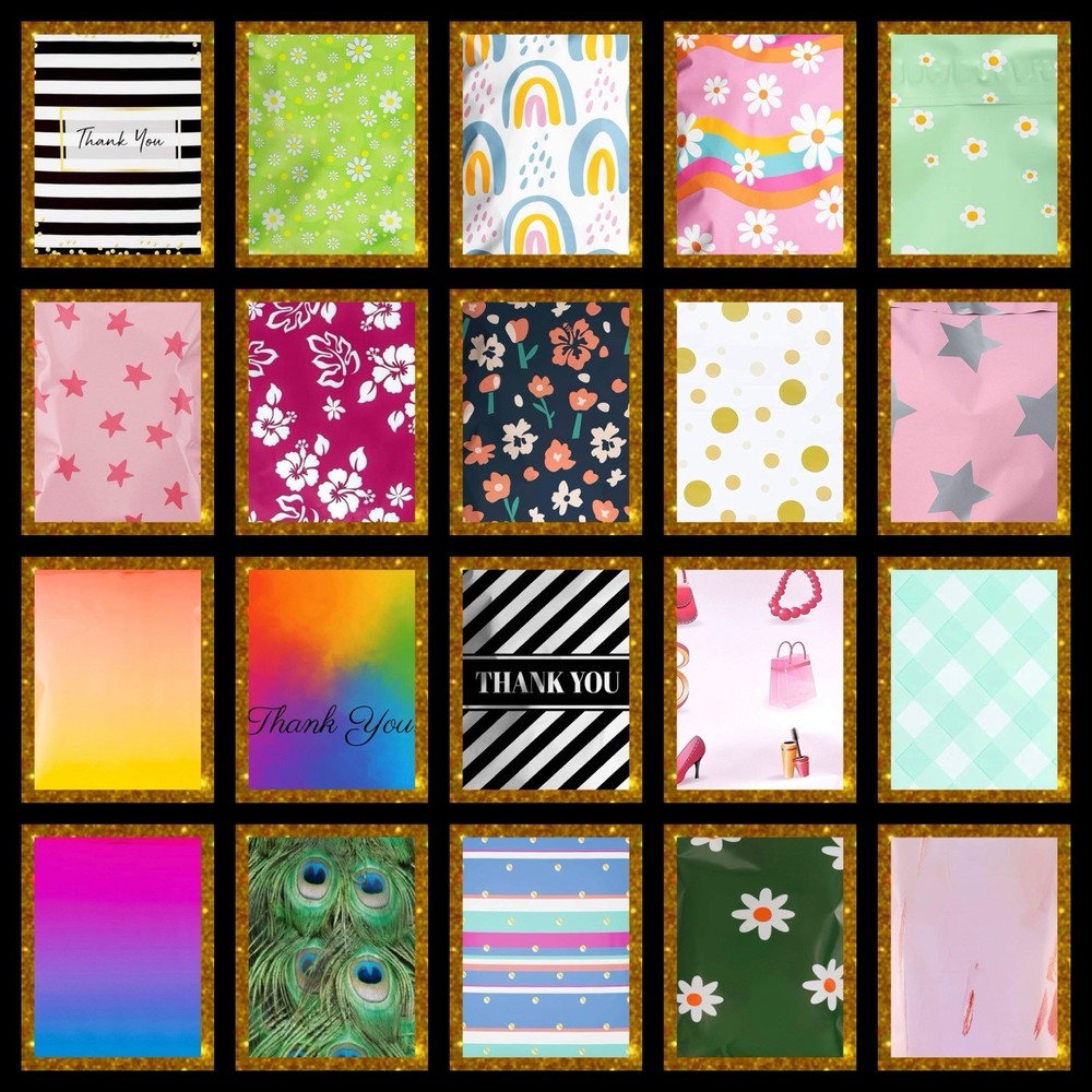 Poly Mailers 6x9 50 UNIQUE DIFFERENT DESIGNS