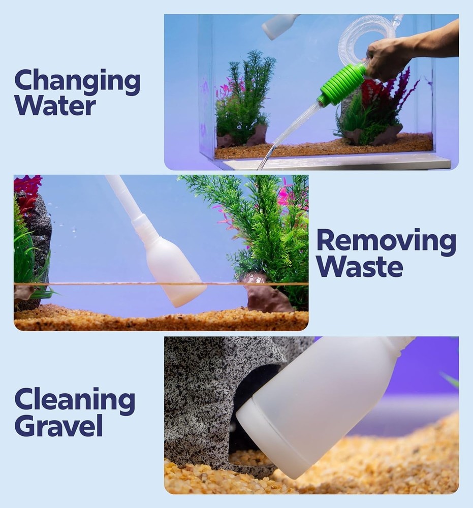 One-Way Valve Hand Siphon: Efficient Fish Tank Cleaner for Regular Water Changes
