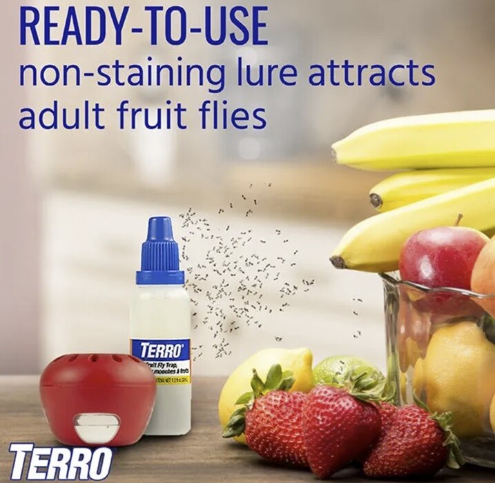 Terro T2502B 2 Pack Fruit Fly Traps with 90 day Fruit Fly Lure