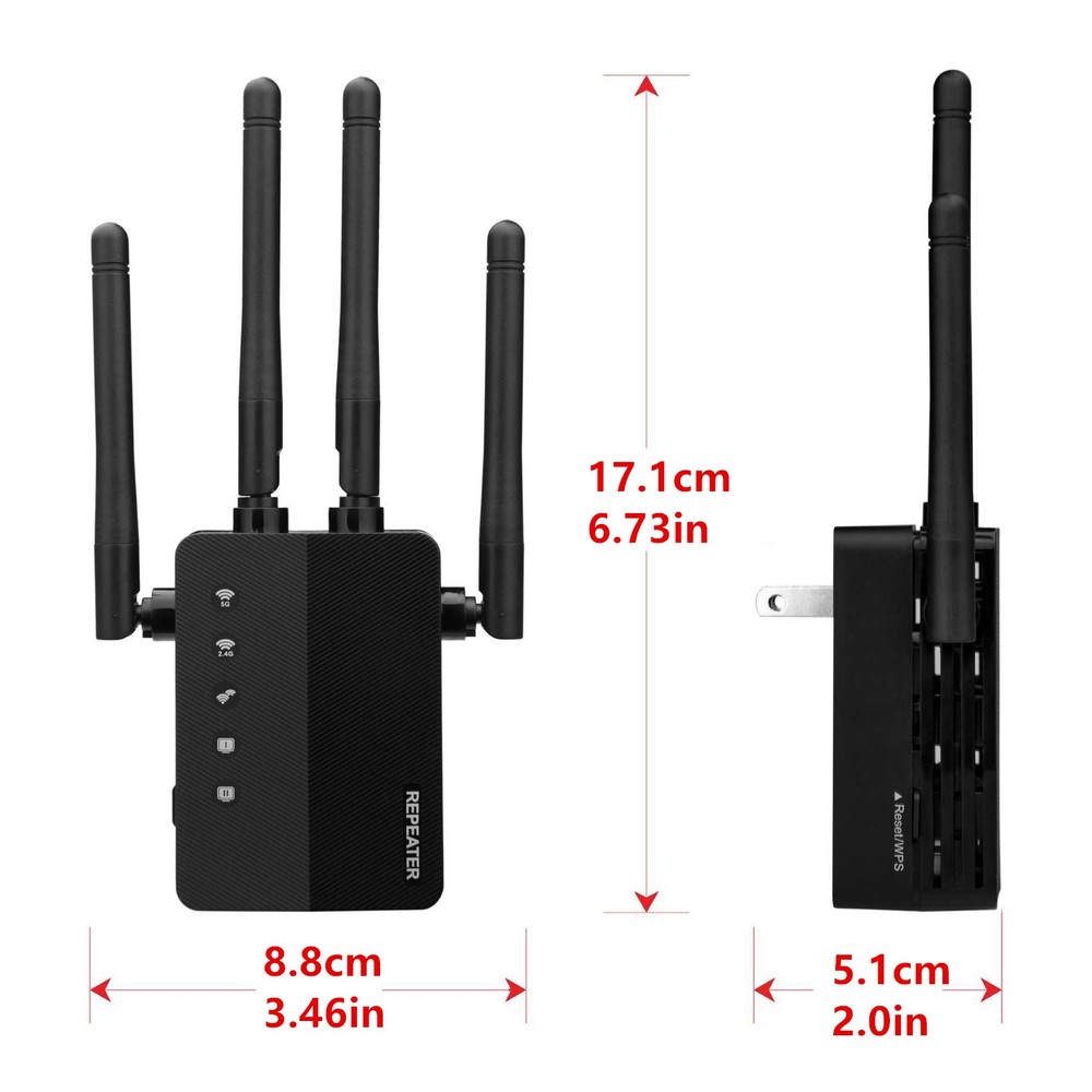 1200Mbps WiFi Range Extender With 4*2dBi External Antennas Fit For Linux System