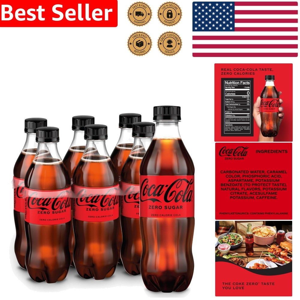 Coke Zero Sugar Diet Soft Drink, Perfectly Caffeinated 6 Pack - 16.9 fl oz