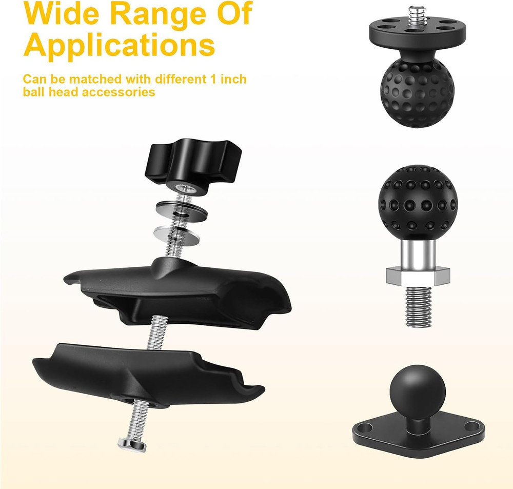 Dual Extension Double Socket Arm Compatible with RAM Mount B Size 1" Ball Compon