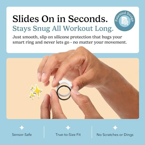 Silicone Smart Ring Protector - Slim Fit, Sensor-Friendly Cover for Oura & More