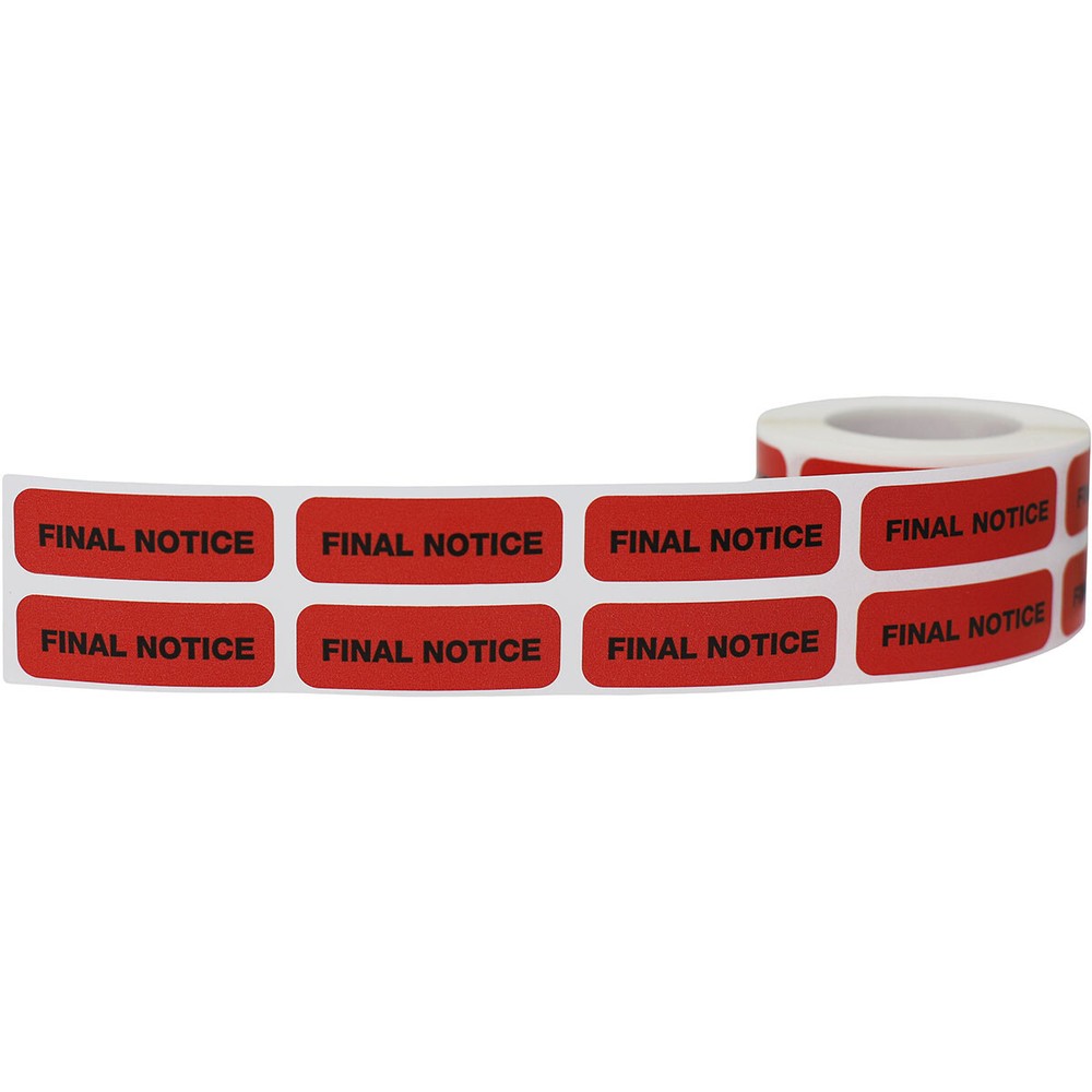 Final Notice - Warning Labels | 0.5 x 1.5" Rectangle - 500 Pack