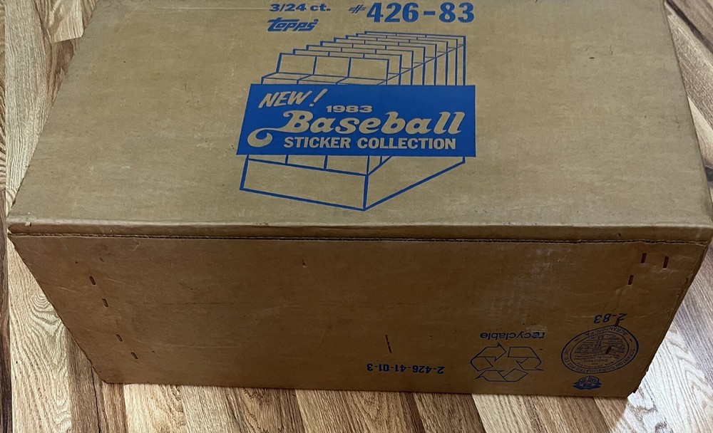 1983 Topps Baseball Sticker Case - 3 Full Display Boxes - 72 Peg boxes - L5