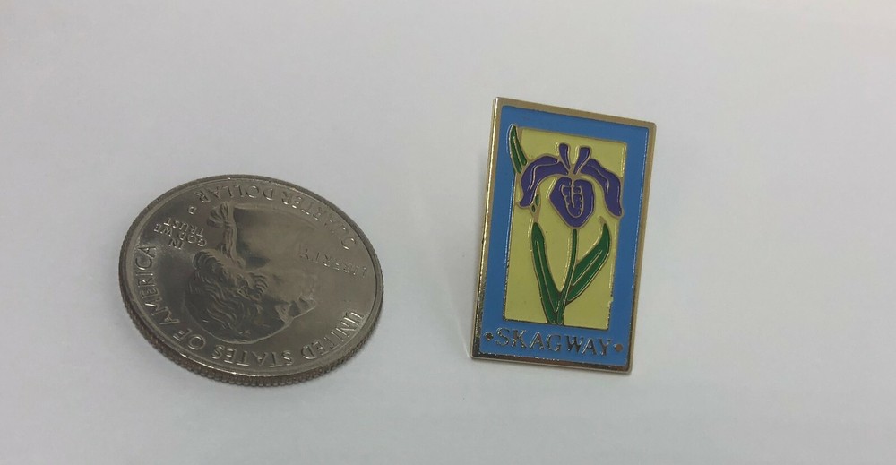 Skagway Alaska Purple Iris Pin