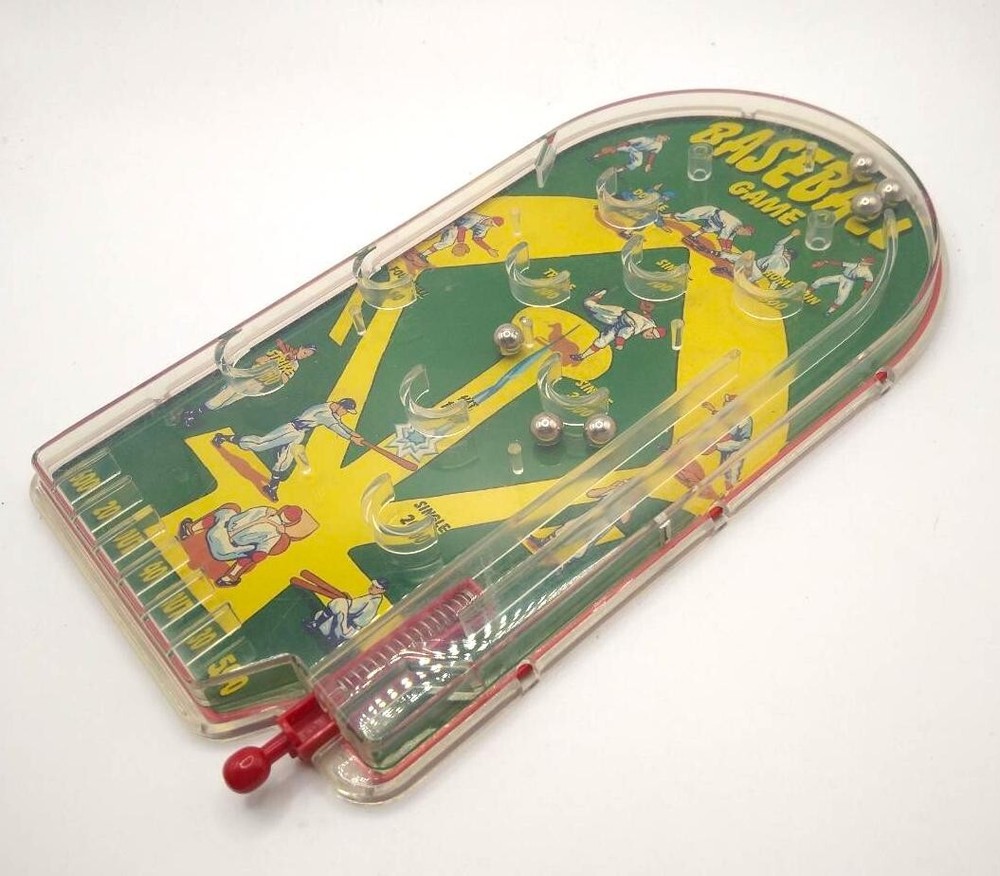 Schylling Baseball Game Mini Pinball Machine Arcade Excellent Condition.