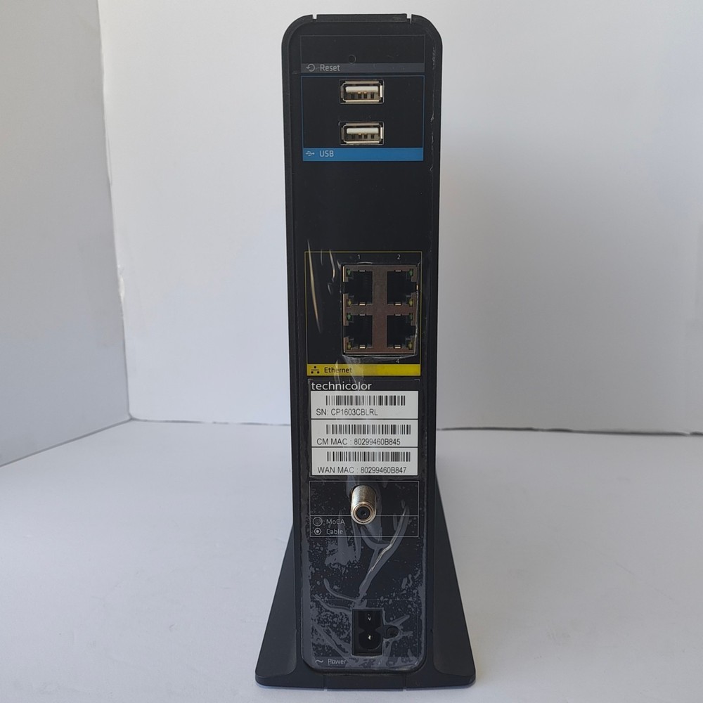 Technicolor Model-TC8715D Wireless Telephone-TV Cable Modem No Cables