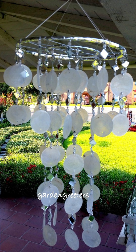 WHITE CAPIZ SHELL WINDCHIMES CAPIZ CHIMES WHITE