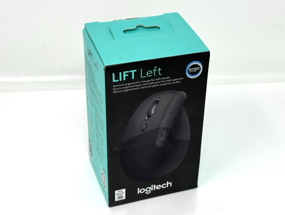 Logitech Lift LEFT Wireless Vertical Mouse Ergonomic Bluetooth Bolt - Graphite