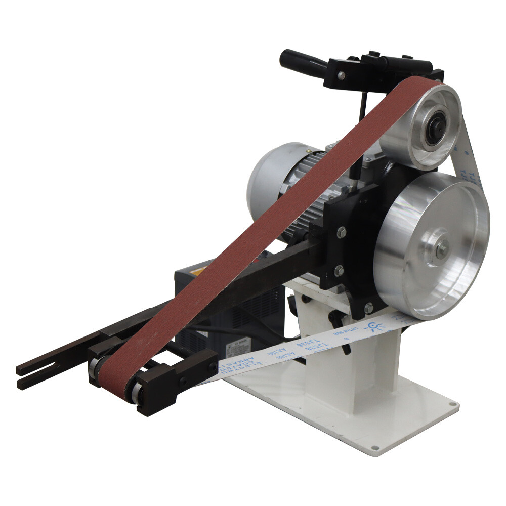 Vertical & Horizontal Frequency Conversion Belt Sander Grinder 3 Grinding Wheels