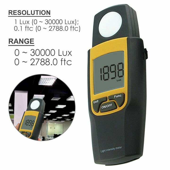 Digital Light Lux Meter Range 0~30,000 Lux / FTC + Max Min Hold Handheld Device