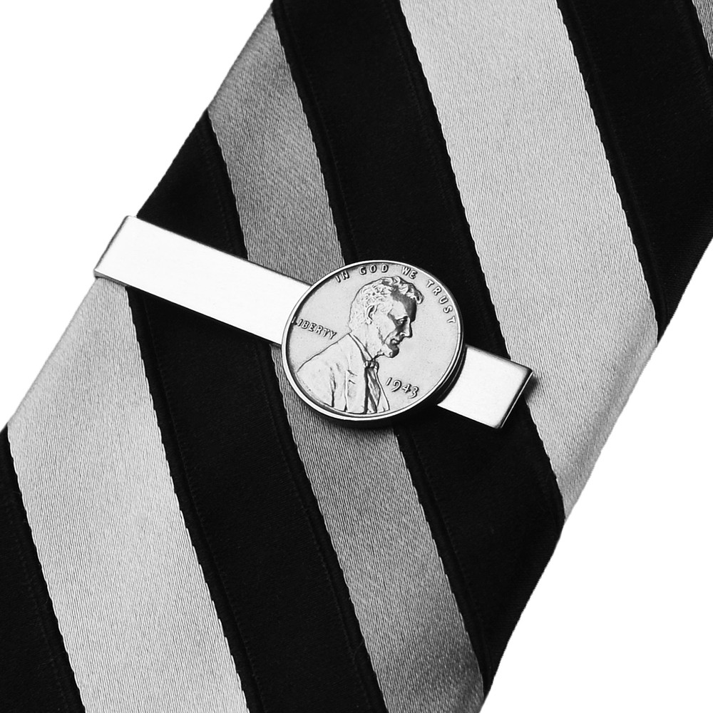 Genuine 1943 Lincoln Steel Penny Tie Clip