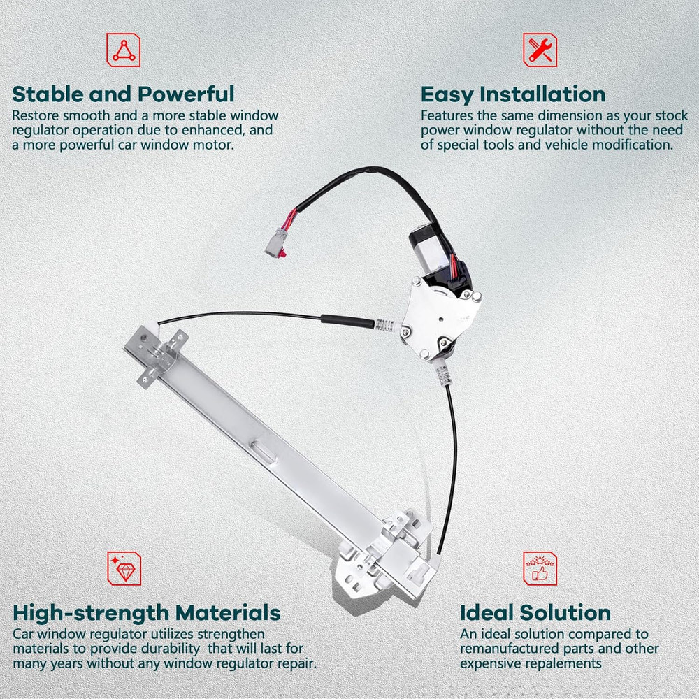 Front Left Driver Side Power Window Regulator with Motor for Honda Element