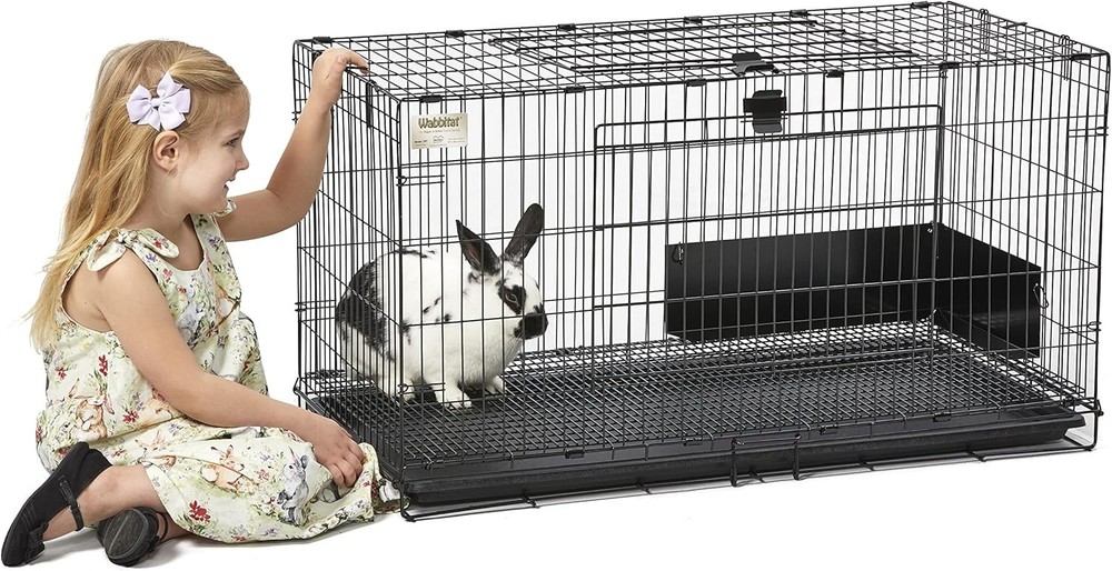 Durable Metal Rabbit Cage - Easy Assembly, Quick Clean