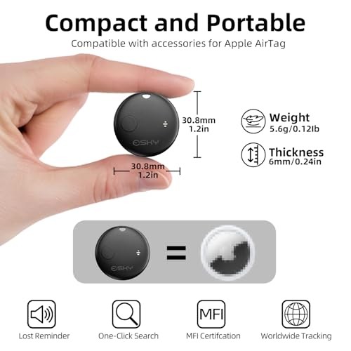 Air Tracker Tags-Bluetooth Smart Luggage Tracker Works with Apple 4 Pack Black