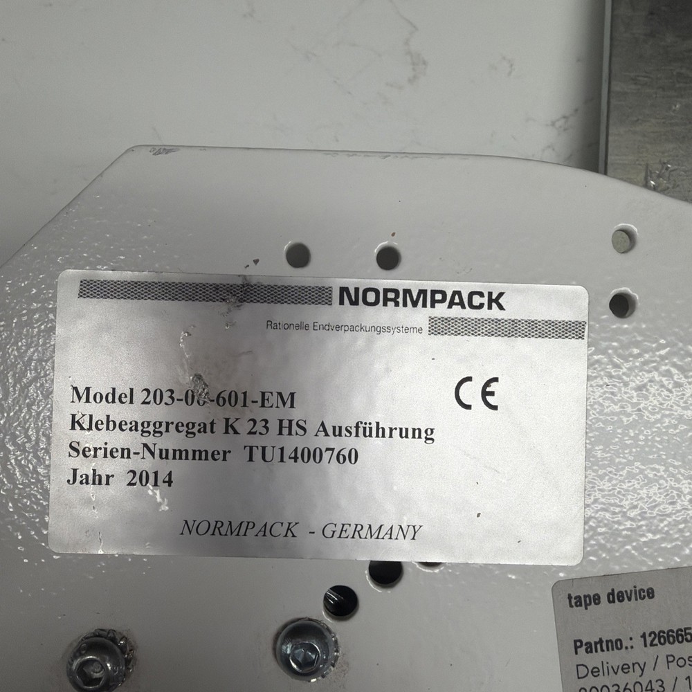 NORMPACK 203-06-601-EM TAPE MACHINE