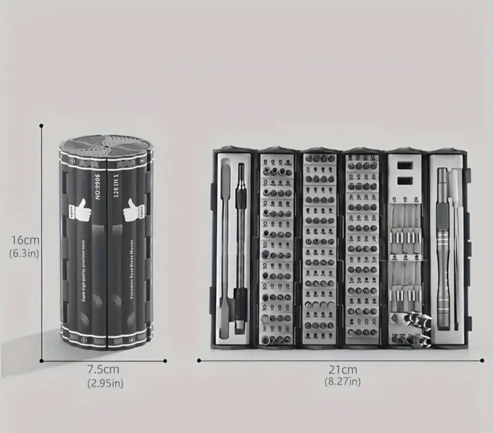 128 in 1 Precision Screwdriver Set Magnetic Bit Kit Multi-Function Stainless